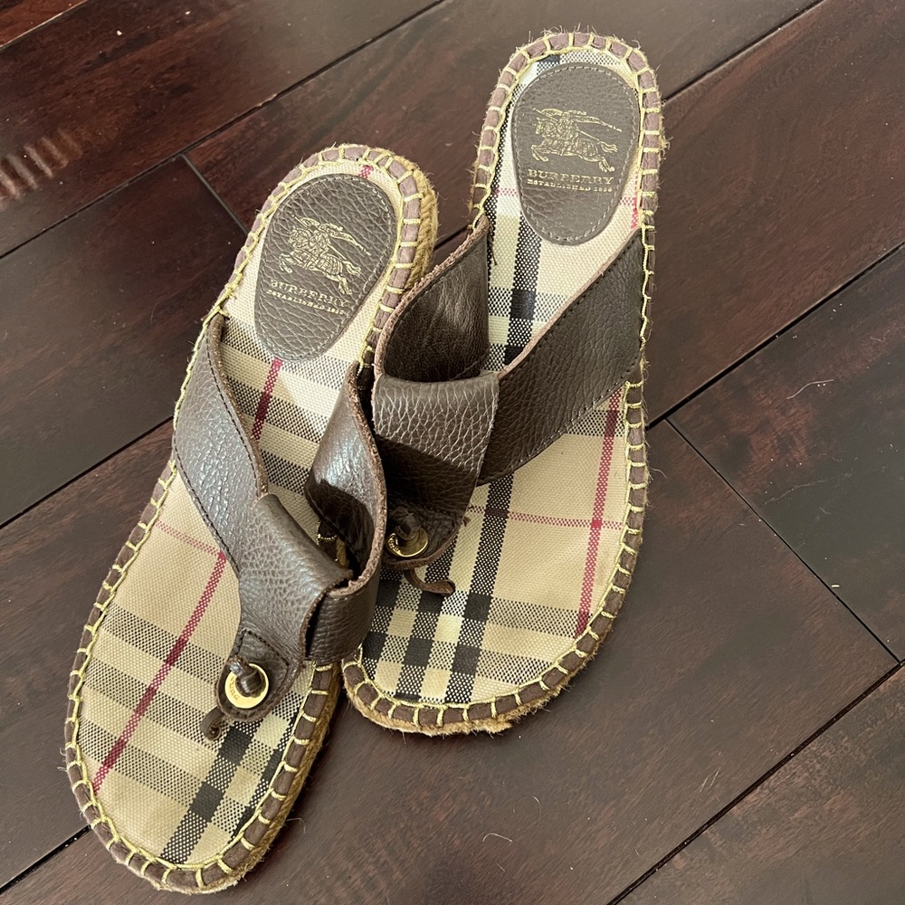 Burberry Women’s Leather Wedge Sandal